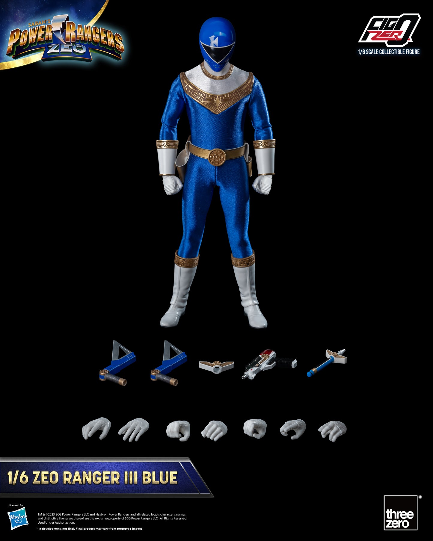 Threezero: Rerun Power Rangers Zeo - FigZero 1/6 Zeo Ranger III Blue