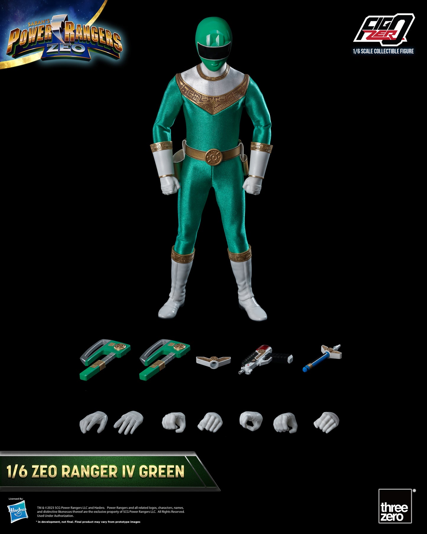 Threezero: Rerun Power Rangers Zeo - FigZero 1/6 Zeo Ranger IV Green