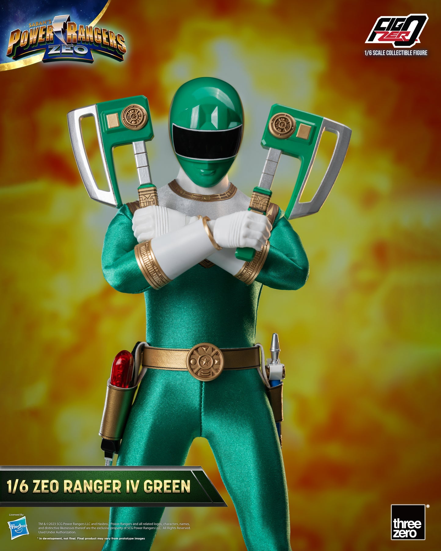 Threezero: Rerun Power Rangers Zeo - FigZero 1/6 Zeo Ranger IV Green