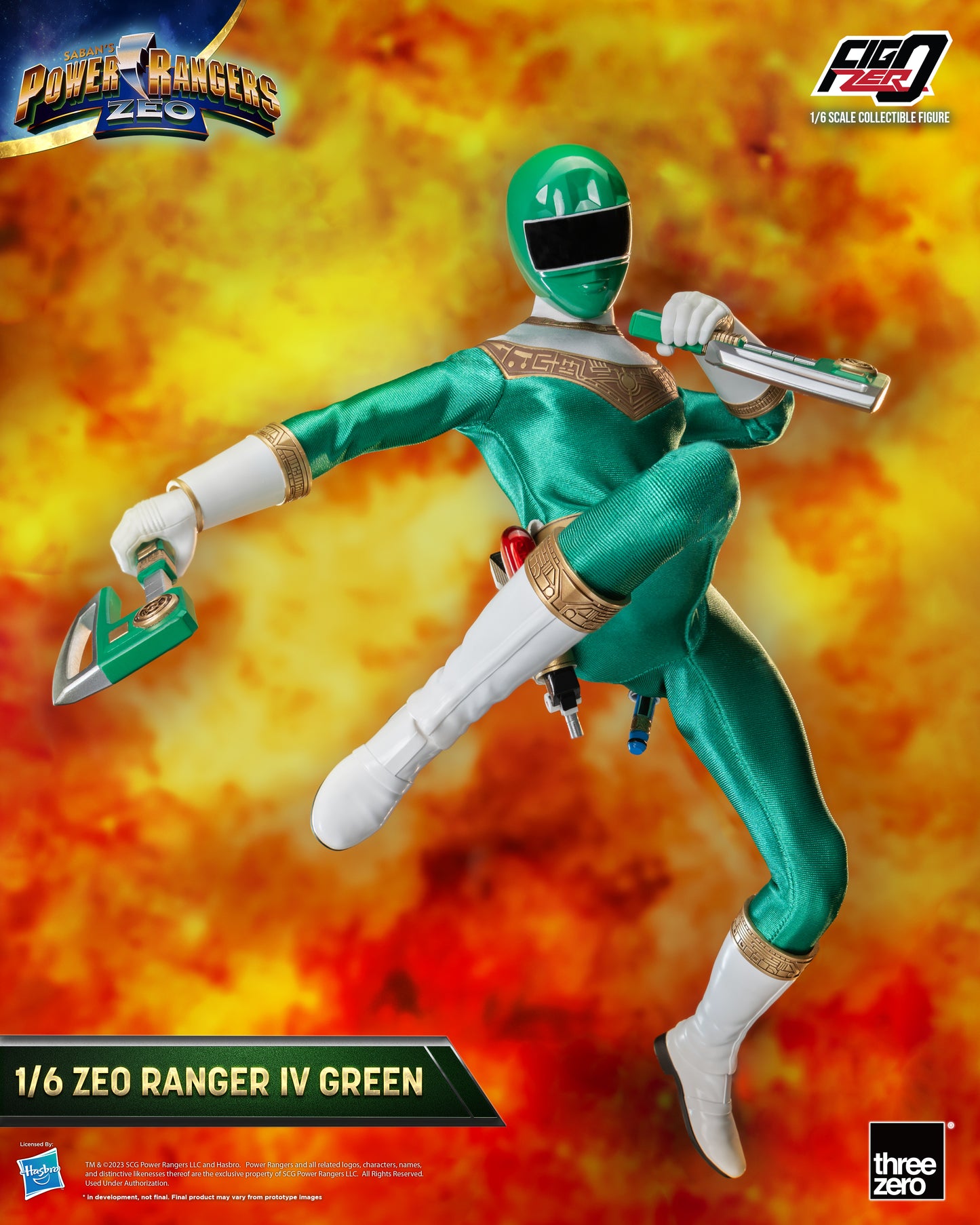 Threezero: Rerun Power Rangers Zeo - FigZero 1/6 Zeo Ranger IV Green