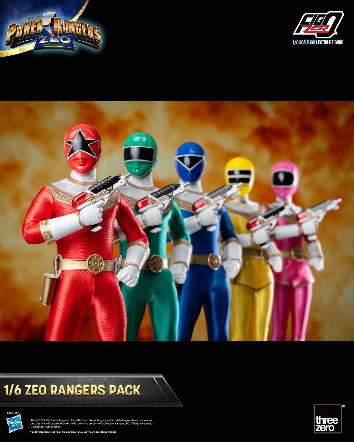 Threezero: Rerun Power Rangers Zeo - FigZero 1/6 Zeo Rangers Pack