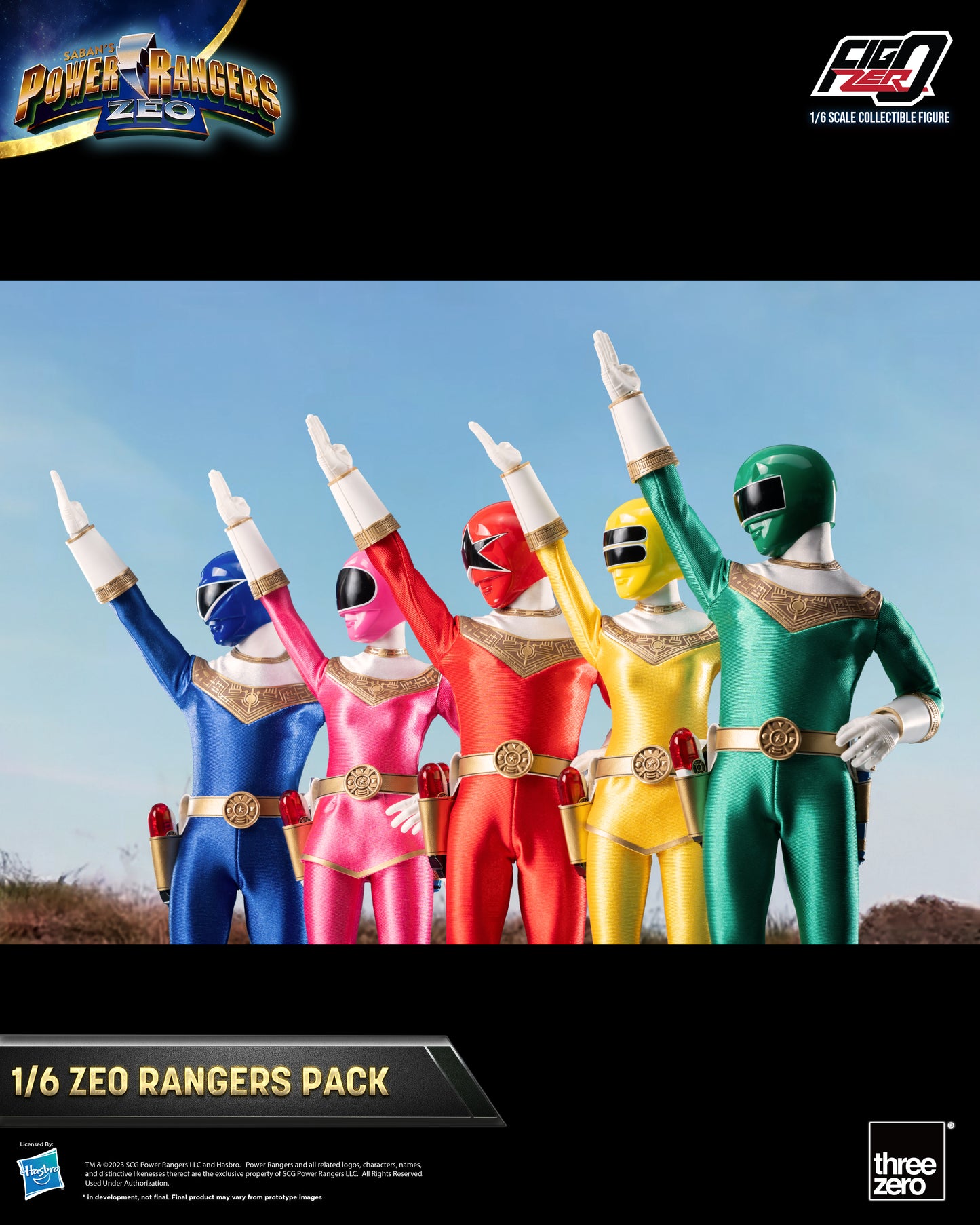 Threezero: Rerun Power Rangers Zeo - FigZero 1/6 Zeo Rangers Pack