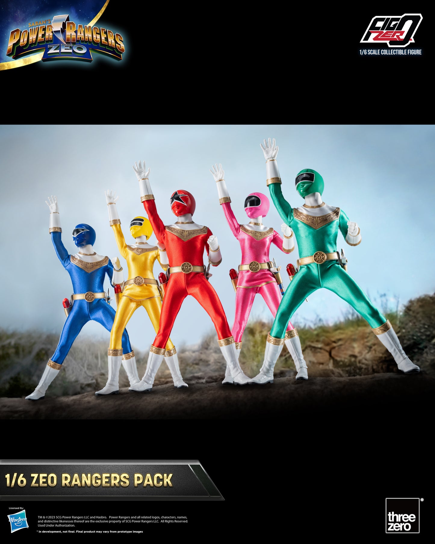 Threezero: Rerun Power Rangers Zeo - FigZero 1/6 Zeo Rangers Pack