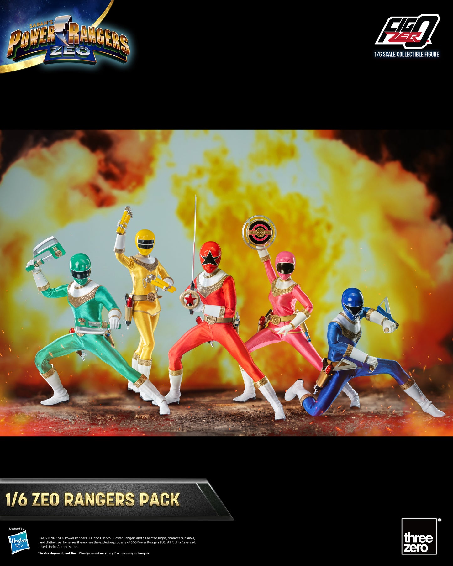 Threezero: Rerun Power Rangers Zeo - FigZero 1/6 Zeo Rangers Pack