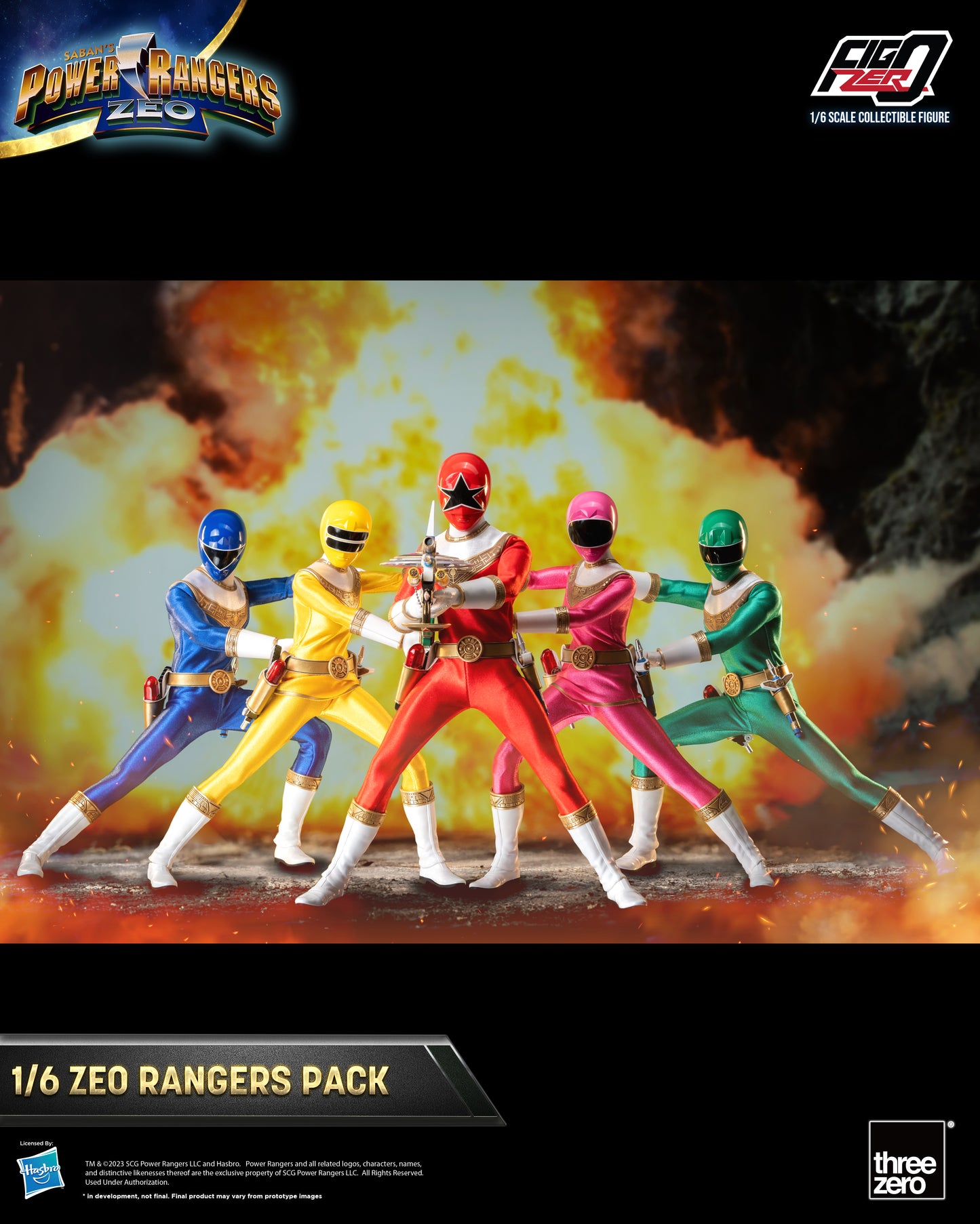 Threezero: Rerun Power Rangers Zeo - FigZero 1/6 Zeo Rangers Pack