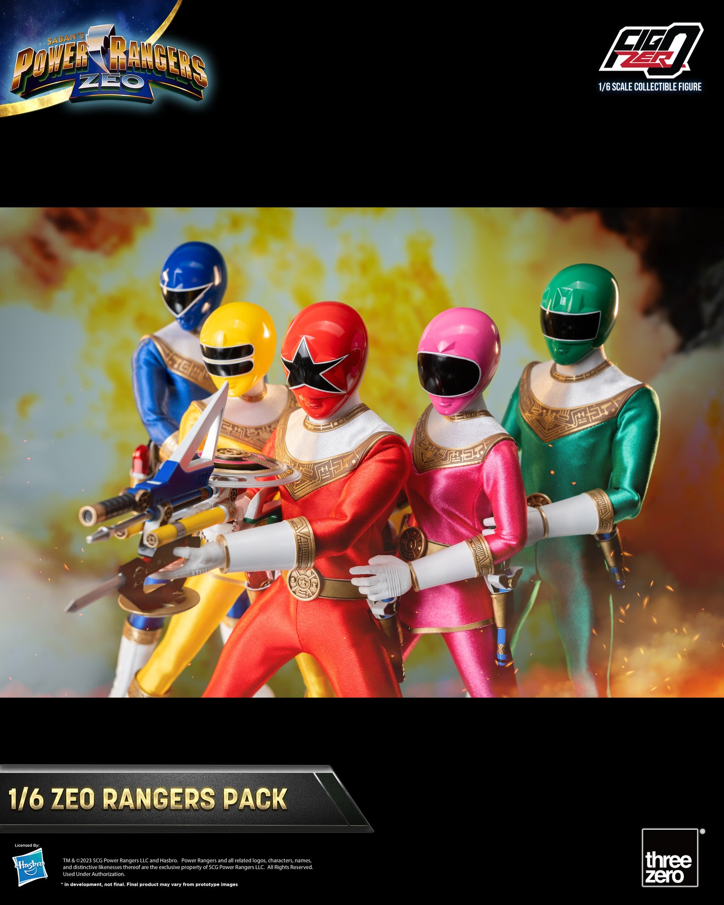 Threezero: Rerun Power Rangers Zeo - FigZero 1/6 Zeo Rangers Pack