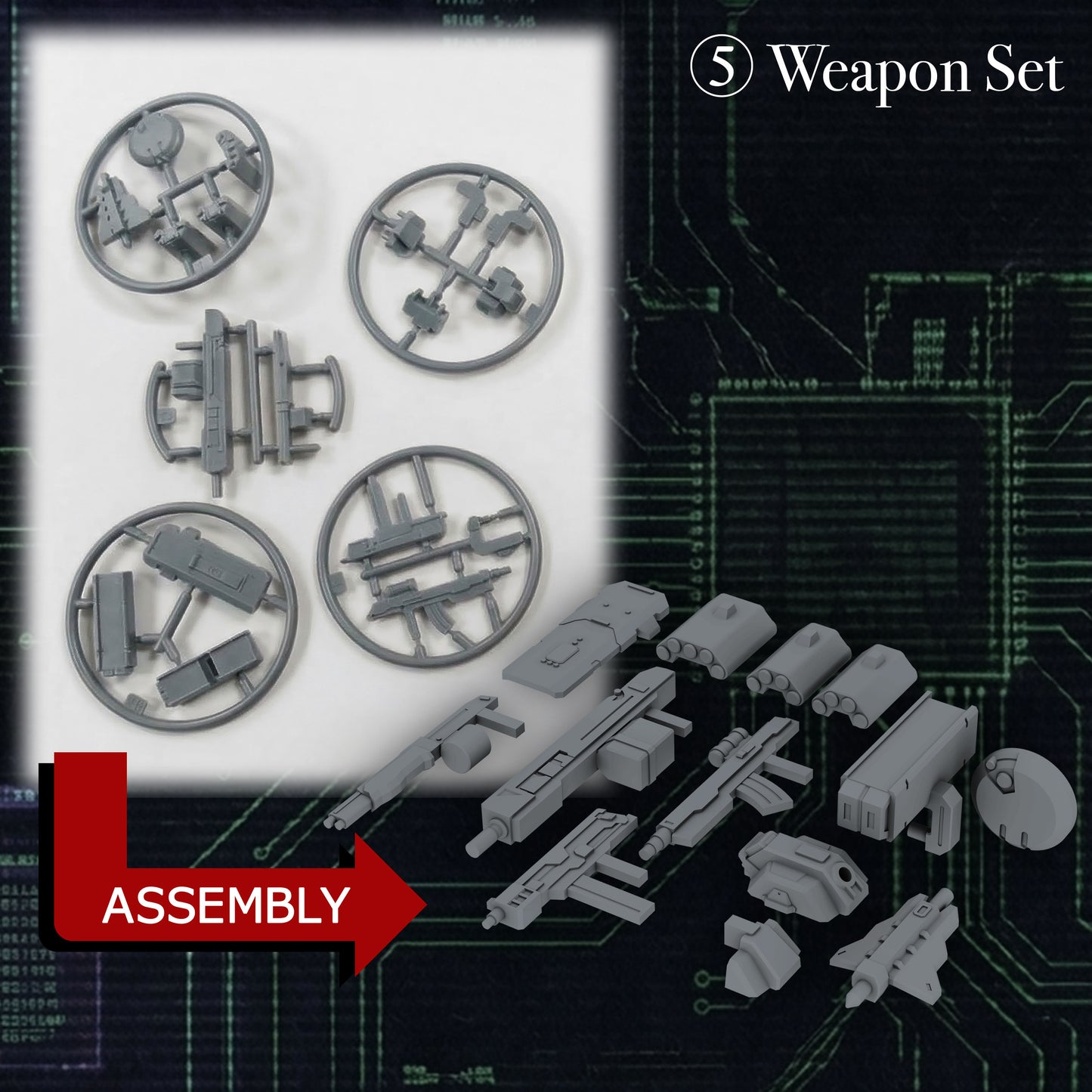 Threezero: MER046 KIKOU SENSEN 1/100th Scale Plastic Model Kit Wave 1 (1 set of 6 pcs)
