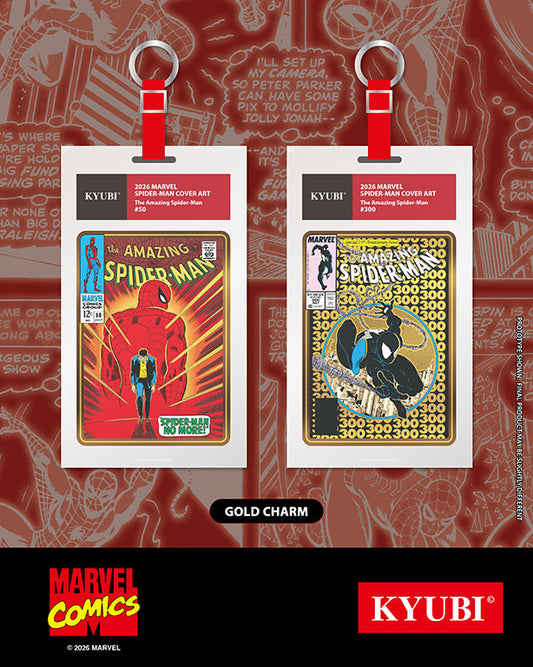 KYUBI Charm Collection Series: 2026 Marvel SpiderMan Cover Art Metal Collection Charms Blind Boxes