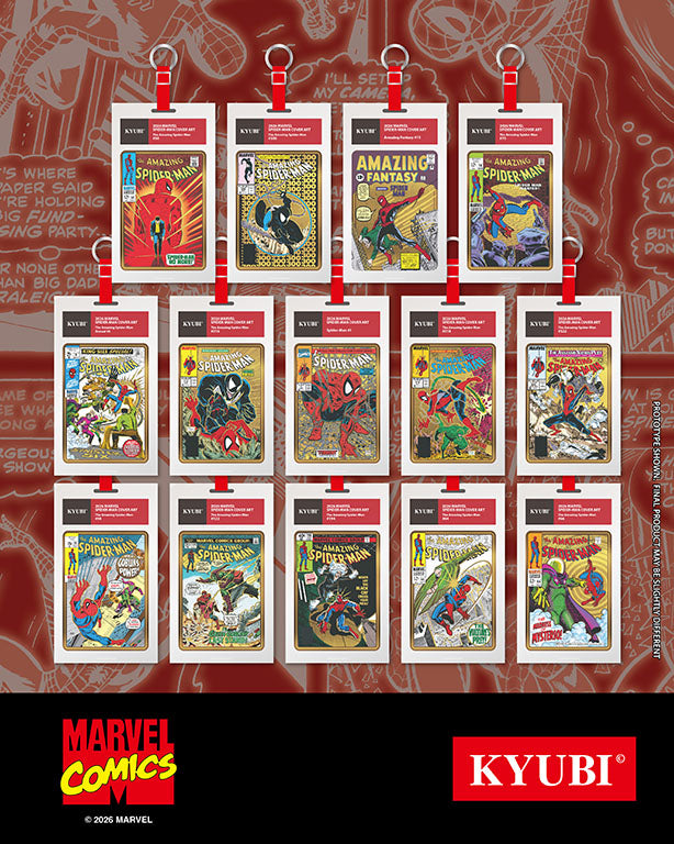 KYUBI Charm Collection Series: 2026 Marvel SpiderMan Cover Art Metal Collection Charms Blind Boxes